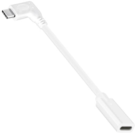 CY Câble blanc USB-C Type-C mâle vers femelle, rallonge d'alimentation USB 2.0, câble de données coudé à 90 degrés vers la gauche et vers la droite, charge rapide 65W