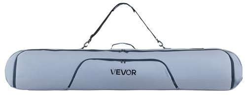 VEVOR Borsa da Snowboard, Fino a 165 cm, Borsa Imbottita per Sci e Snowboard, Tessuto Oxford Impermeabile 600D, con Cinghie Interne Regolabili, per Occhiali, Guanti, Casco e Scarponi Grigio