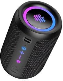 Enceinte Bluetooth, 15W Enceinte Bluetooth Puissante, Bluetooth 5.4, Basses Puissantes, Avec Autonomie de 12 Heures, Surround Stéréo, Étanche IPX7, Adapté pour Les Sport/l'extérieur/La Fête/Voyage