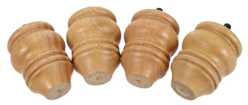 PENIKOKO Lot de 4 Pieds de Meubles en Bois de Caoutchouc Pieds Tournés de Boule Hauteur 8 CM pour Canapé Armoire Table Basse et Chaise Rehausseurs Robustes pour Meubles de