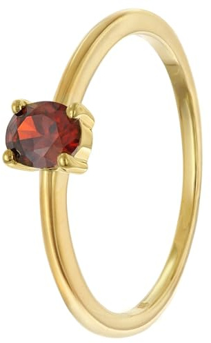 trendor Damenring 333 Gold (8k) Ovaler Zirkonia Granatrot 21370-16-58