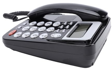 SENECESLI Schnurgebundenes Festnetztelefon mit Großem Speicherplatz und Hochauflösendem Bildschirm, Tischtelefon für Sprachkommunikation für den Privaten und Gewerblichen Gebrauch (Black)