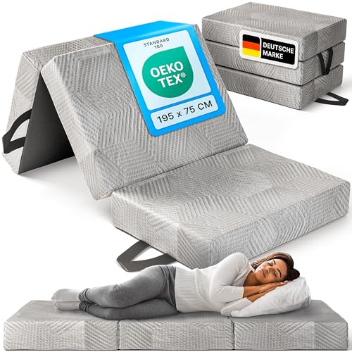 gurkler® Klappmatratze 75 x 195 x 15 cm - DualCore Kaltschaum - Gästebett und Faltmatratze als Gästematratze - Bequem & waschbar