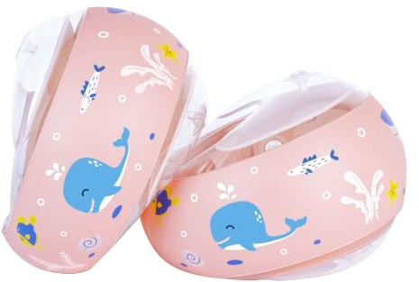 ANSTEN Schwimmflügel Rund, Unabhängiges Dreiraum mit Safety Valve | Geeignet mit Einem Gewicht von 15-30kg und Einem Armumfang Von 21-23cm-Rosa