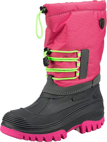 CMP KIDS AHTO WP SNOW BOOTS, Stivali da Neve Unisex - Bambini e ragazzi, Pink Fluo, 32 EU