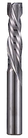 EU_HOZLY Punta da taglio bidirezionale a doppia spirale in metallo al carburo, per fresa CNC a compressione, per il taglio del legno, 6 x 25 mm