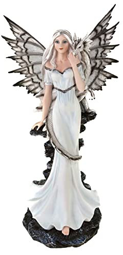 VOGLER Joh. Vogler GmbH Fee Dragorania mit Drachen auf Schulter 55 cm Fairy Elfe Figur Fantasy Engel