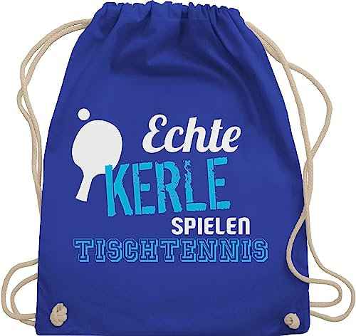 Shirtracer Turnbeutel Rucksack - Echte Kerle spielen Tischtennis - Unisize - Royalblau - geschenke für tischtennisspieler kinderturnbeutel sport beutel 25. geburtstag stoffrucksack juterucksack
