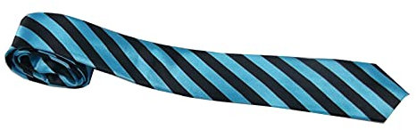 Zeetaq Unisex Krawatte schmal, gestreift, Rot & Weiß, Schwarz & Gelb, Schwarz & Rot., Schwarz / Türkis, Einheitsgröße