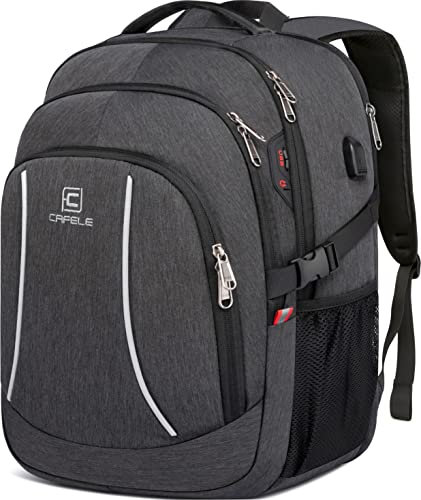 Sac à bandoulière, 17,3 pouces ordinateur portable/RFID sac anti - vol voyage sac à bandoulière, sac d'école universitaire imperméable à l'eau cadeau pour les hommes et les femmes, gris