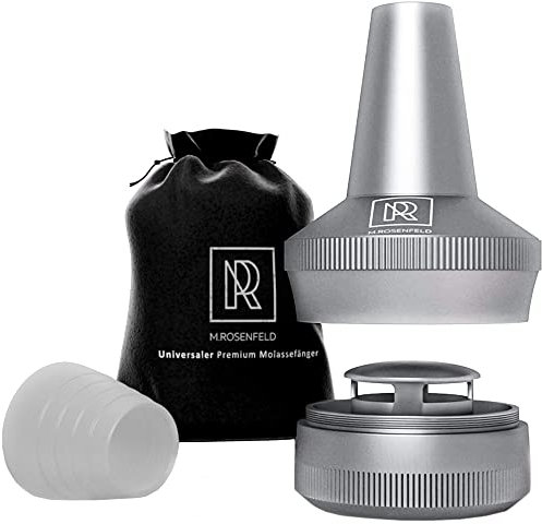 M. ROSENFELD Shisha Molassefänger Metall mit Gewinde – Apollo Universal aus Aluminium mit Adapter Vorkühler-Aufsatz Universell für alle Shisha Köpfe auf den Kopfadapter stecken