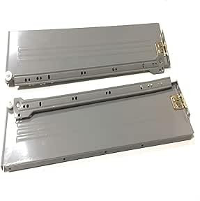 Guida per cassettiera, Guide per cassetti, coppia di Guide scorrevoli Guida Binari cassetti, in metallo verniciato argento H 12 cm misura 50 cm, venduto a coppia.