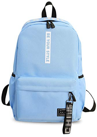 FANDARE Rucksäcke Schulrucksack Jungs Mädchen Schulranzen Teenager Schultasche für Herren Damen Schule Ranzen Reise Camping Casual Daypacks Polyester Hellblau