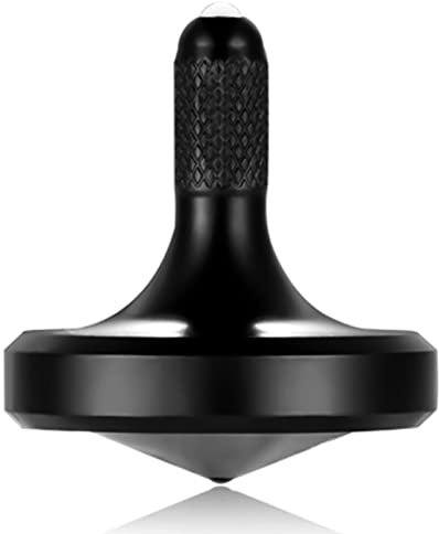 Toupie en métal en Acier Inoxydable, Jouet de décompression EDC Bien conçu, Parfaitement équilibré et Roulant en Douceur, Aide à réduire Le Stress, l'anxiété (M/Noir)