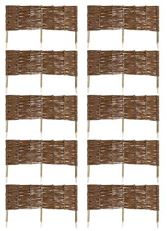 MC.Sammler Panneau en Saule tressé Palissades en Bois 16 Dimensions Hauteur: 30 cm Longueur: 100 cm clôture de Jardin 10 pièces