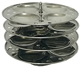 Best Stainless Steel Idli Maker 4-Rack cooker idli steamer Idli Stand steel Plates Idli Stand, Idly stand 4 Tier SS idali stand Makes 16, Silver Kitchen Appliances, cookware utensils