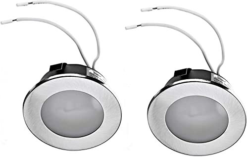 LC-Light 2er Set Möbelleuchte Unterbauleuchte Einbauleuchte Küchenleuchte Einbauspot flach geeignet für 12V G4 LED/Halogen Leuchtmittel