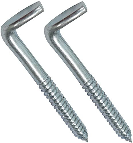 AERZETIX - C44754 - Satz von 2 - Holzschrauben mit gewinde - schraubhaken typ L für holz - mit holzgewinde - Ø10x97mm - aus verzinktem stahl metall - heimwerker renovierung montagewerkzeug