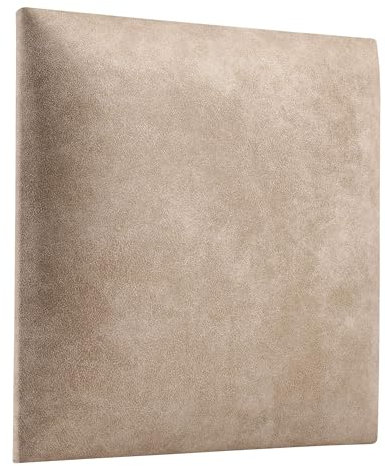 softwalls Wandkissen Vintage Leder mit 50mm Polsterung - Bett Kopfteil Wandpolster - Wandverkleidung - Wandpaneele | 30 x 30 Creme