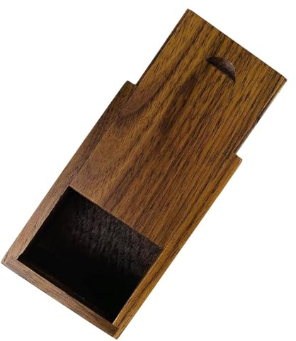 TATMOHIK Kleine Holz-Geschenkbox mit Schiebedeckel, Schiebedeckel, kleine Holz-Erinnerungsbox mit USB-Box für Familie/Freunde/Fotografen/Kunden (Walnussholz, 8 x 5,1 x 2,5 cm)