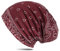 WANSSY® Damen Herren Unisex Uni Farbe Beanie mit Färbemuster Federmuster Fashion Einheitshröße Kopfbedeckung (Weinrot)
