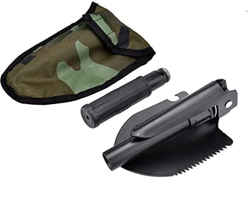Cancanle Multi-Tool Faltbare Edelstahl Schaufel Survival Spaten Faltbare Mini Schaufel Camping Werkzeug Schwarz