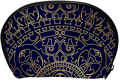 Kosmetiktaschen für Frauen, Handtaschen, Geldbörsen, Make up Organizer, Aufbewahrung, Make up Tasche, Mädchen,Ethnische orientalische Blaue Goldhippie Mandala