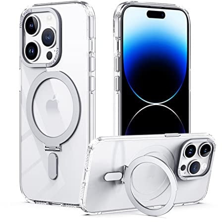 HERCN Magnet Stand Clear für iPhone 11 Pro Hülle Magsafe und Unsichtbarem Ständer Hülle Stoßfest Schutzhülle Dünne Anti-Gelb Handyhülle für iPhone 11 Pro Clear case, Transparent