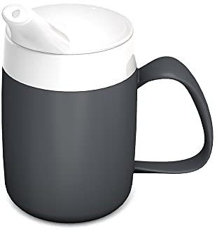 Ornamin Becher mit Trink-Trick mit Schnabelaufsatz, anthrazit
