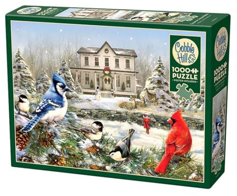 Cobble Hill 1000 Teile Puzzle - Landhaus Vögel - Musterposter inklusive