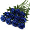 Tifuly Blue Fake Roses Artificial Flowers - 10 Pcs Fake Artificial Blue Roses Silk Flowers with Stems for Home Wedding Hotel Office Centerpiece Decor