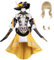 CR ROLECOS Navia Cosplay Kostüm Navia de Navia Outfit Charaktere Uniform Kleid Full Set Halloween Dress Up Anzug mit Hut Perücke XL