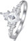 Yaresul Verlobungsring Damen, 925 Sterling Silber Ring, Raute Schneiden Ringe, Rautenförmiger Ring, Ring Silber 925 für Damen, Versprechensring, Ringe Frauen Größe 57(18.1)