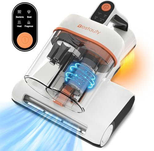 Bestauty Mattress Vacuum Cleaner with UV Light, 16Kpa Strong Suction Anti Dust Mite Bed Vacuum Cleaner, 6 Stage Filtration System, Heating Tech, Removes 99.9% Mites and Allergens, 500W Corded