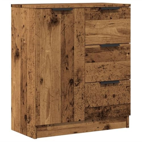 vidaXL Sideboard, Kommode mit Stauraum, Anrichte Schrank für Wohnzimmer, Beistellschrank Mehrzweckschrank, Altholz-Optik Holzwerkstoff