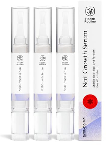 Health Routine Nail Growth Serum 3er Set — Nagelöl für gesunde Fingernägel & Fußnägel — Schnelles Wachstum — Natürlicher Nagelhärter mit Jojobaöl & Biotin