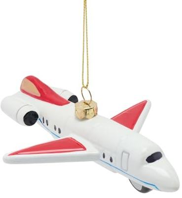Widdop and Co. - The Seasonal Gift Co. - Novely Hanging Tree Decoration | Plane - Christmas/Xmas Ornament Holiday Decor - Comedy Tree Bauble (H: 14cm x W: 14cm x D: 10.5cm.)