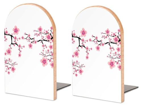 Une paire de serre-livres pour étagères, serre-livres en fleurs de prunier pour bureau et école