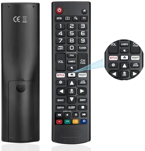 YOURKAY 1 Pieces LG Smart TV Remote Control, Télécommande LG AKB75095307, Télécommande TV Universelle LG, Télécommande TV Universelle adaptée à Tous Les téléviseurs LG, Smart TV, LCD et LED.