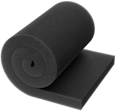 Pawfly Tampon filtrant d’Aquarium pour filtres d’Aquarium Média filtrant d’Aquarium Rouleau de Fil éponge pour puisards étangs Hydroponie Fil Mousse Noire pour la Filtration de l’Eau, 91 L x 30 W(cm)