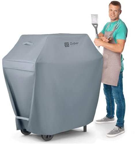 BBQ Cover (64 - 162cm)- Double-Layer 600D Oxford Fabric - 100% Waterproof Gas Barbecue Cover With Covered Air Vents - Large Grill Cover Featuring Dual Handles & Straps