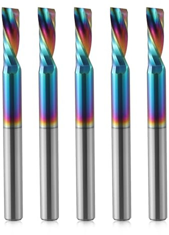 Fraise à rainurer en spirale CNC 4 mm Tige Downcut 4 mm Diamètre de coupe 12 mm Longueur de coupe Routeur Bit O Flûte Fraise en spirale CNC pour défonceuse à bois Fraise à bois (4 x 4 x 12 mm)