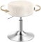 VASAGLE Schminkhocker, Schminkstuhl, Barhocker, höhenverstellbar, 360° drehbar, PU, Dicke Polsterung, für Schlafzimmer, Küche, Esszimmer, modern, cremeweiß LJB120W01