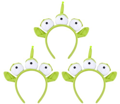 AYNKH Lot de 3 coiffes d'alien à trois yeux - Accessoire de déguisement pour fête d'enfant - Accessoire de cosplay