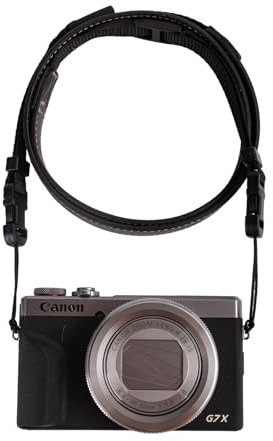 VOVMOEYA Tracolla per fotocamera, G7X MARK III, tracolla regolabile in PU per fotografi per Fujifilm/per Nikon/per Canon/per Sony/per Minolta/per Panasonic/SLR/DSLR, nero, Nero , Taglia unica