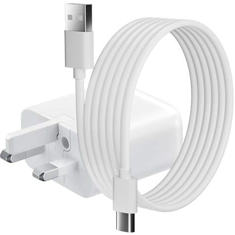 pluX Micro USB Charger UK 3-Pin Fast Mains Plug for Samsung Galaxy S7 Edge, S7, A10, A10s, A01, J6+, J4+, J5, J3 and more Micro-USB Samsung phones