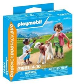 Playmobil Duo Pack 71803 Fermière et Enfant avec Veau