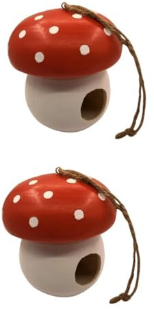 YARNOW 2St Pilz-Vogelhäuschen vogelhaus Bird House Vogelfutterspender Vogelfutterautomat Von Pilzen entworfener Vogelhäuschen Vogelfütterer Gartenverzierung kreative Vogelhäuschen Harz