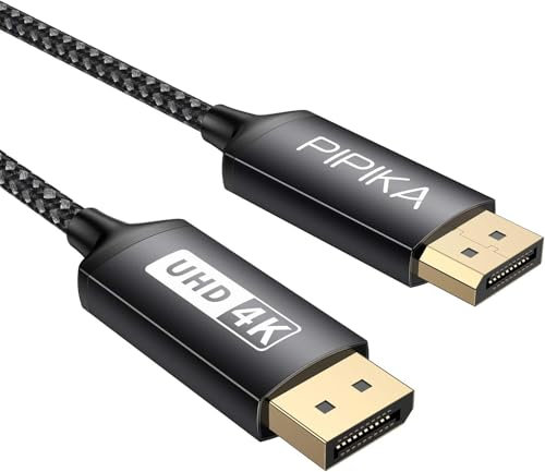 Cable DisplayPort de 2 m, 144 Hz, 4K DP a DP (4 K a 60 Hz, 2 K a 144 Hz, 1080 a 240 Hz), puerto de pantalla con FreeSync y G-Sync, adecuado para monitor de juegos de 144 Hz, PC, TV, tarjeta gráfica