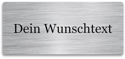 WIENS3D Klingelschild Edelstahl mit Gravur | Namensschild - Türschild - Gartenschild personalisiert für Briefkasten | Büroschild - Grabschild - Bankschild - Stallbox - Hundehütte | (80x35x2 mm)